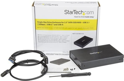 Kuti eksternale për disk 2.5" StarTech USB 3.1, USB-C, e zezë
