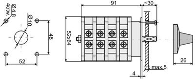 Kalues rrotullues Elektromet Cam Switch Star Delta 25-21, 3P, 25A, IP44