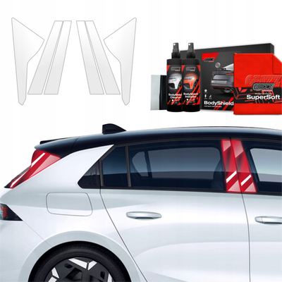 Folie mbrojtëse shtyllash GrizzGlass BodyShield, Opel Astra 2021-2024, 6 copë, transparente