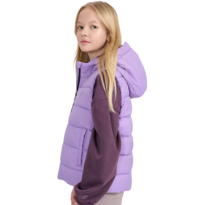 Елек за девојчиња 4F F166 Jr Vest 4FJWSS25TVJAF166, синтетичко пердувче 4FWarm, хидрофобен, розов