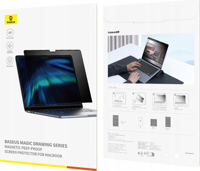 Xham mbrojtës Baseus Magic Drawing për MacBook Air 13.6", magnetik, antishikim, transparent