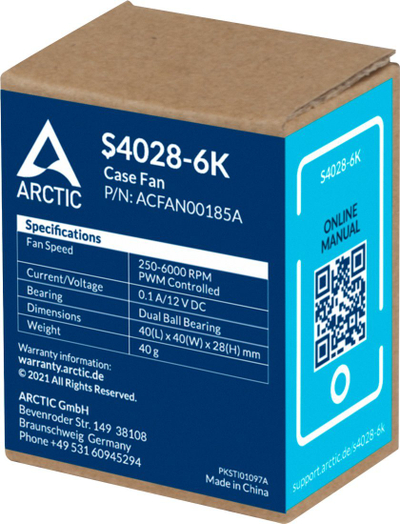 Ventilator serveri Arctic S4028 6K, 40mm, PWM, ngjyrë e zezë
