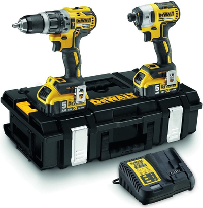 Set veglash pa kabllo Dewalt DCK266P2, 18V XR, 2x 5.0Ah, i verdhë