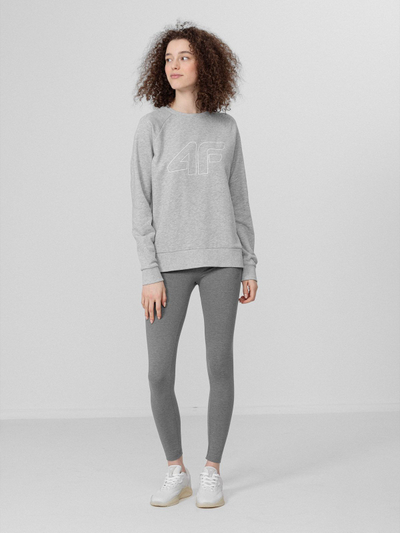 Leggins për goca 4F H4Z22 LEG350, pambuk me elastan, gri
