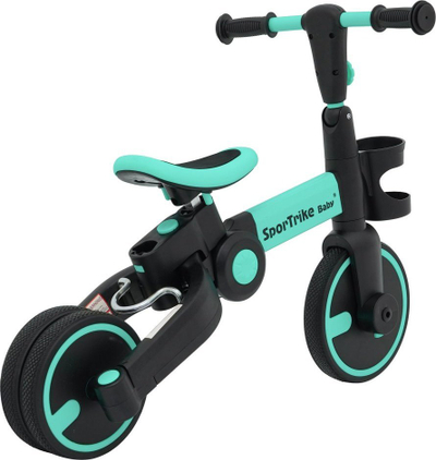 Biçikletë për kalamaj SporTrike Happy Bike 3 në 1, kornizë 4 kg, sedilje që ngrihet dhe ulet, me ngjyra shumë