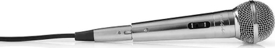 Mikrofon me kabllo Nedis, uni-drejtor, kabllo 5m 6.35mm, argjend