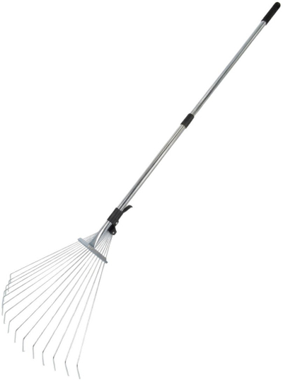 Grabuja kopshti AWTOOLS Telescopic, 15 dhëmbë, dorezë teleskopike, gri