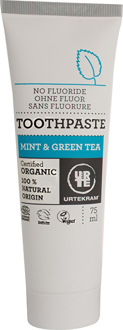 Pastë dhëmbësh Urtekram Mint & Green Tea, 75 ml