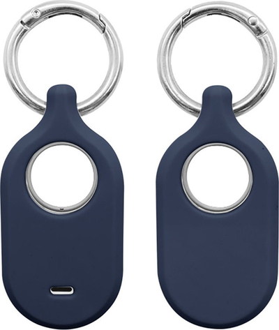 Mbajtëse silikoni 4smarts për Samsung Galaxy SmartTag2, set aksesorësh, blu