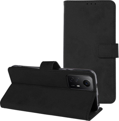 Këllëf libri Tender për Xiaomi Redmi Note 12S, lëkurë eco, me qëndrim, i zi