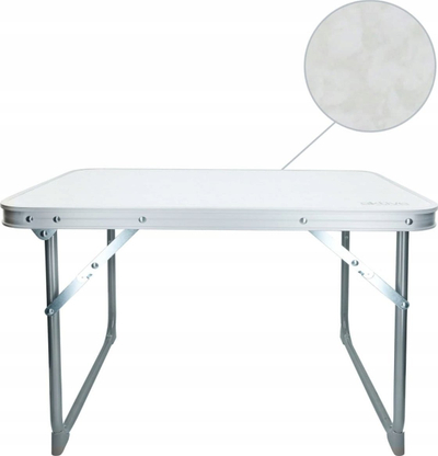 Tavolinë palosëse kampingu Aktive Folding Low Table, 60x40x40 cm, alumini, e bardhë