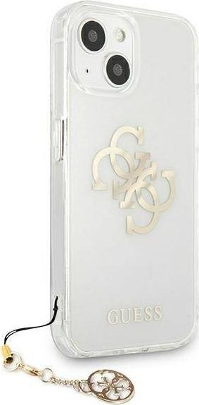 Mbështjellës Guess GUHCP13SKS4GGO, për iPhone 13 Mini 5.4", hardcase transparent, ngjyrë ari