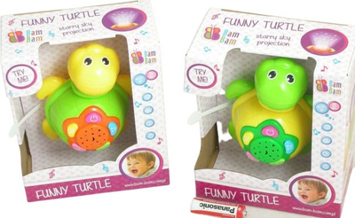 Lodër muzikore për kalamaj Funny Turtle, me drita, shumëngjyrëshe