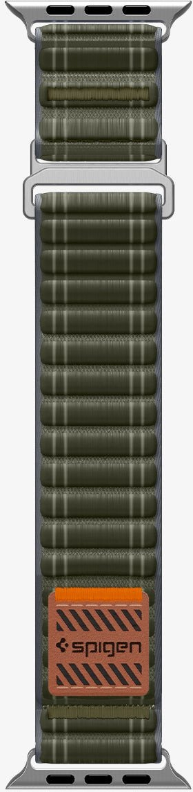 Rrip për Apple Watch Spigen Fabric Band, hook and loop, 49mm 46mm 45mm 44mm, i gjelbër