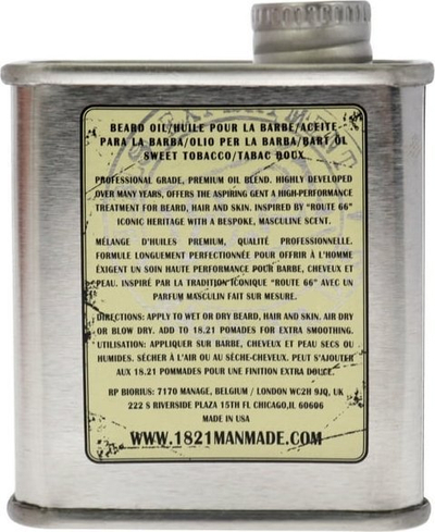 Vaj për mjekër dhe flokë 18.21 Man Made Beard Hair and Skin Oil Sweet Tobacco, 59 ml, për burra