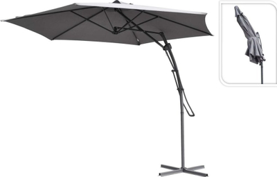Сончобран ProGarden Ambiance Push-up Cantilever, 300 см, странична рака, сив