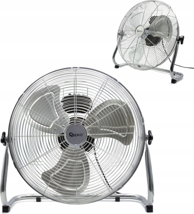Ventilator dyshemeje GEKO, inox, 45 cm, argjendtë