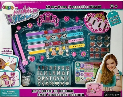 Set bizhuterish Leantoys 7022, byzylykë dhe varëse, DIY, shumëngjyrësh