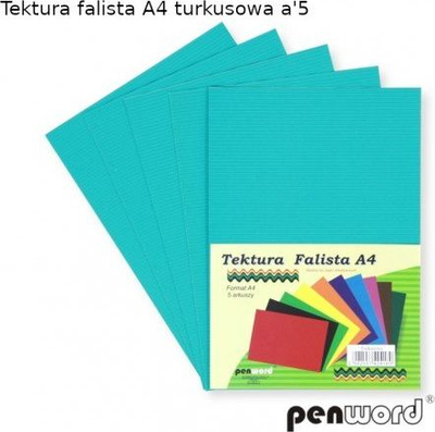 Karton i valëzuar Penword A4, set me 5 copa, ngjyrë turkezo