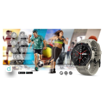Smartwatch Giewont GW430 2, ekran me ngjyra, mat rrahjet e zemrës, gri