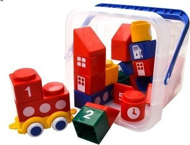 Set ndërtimi Viking Toys Mini Chubbies and Blocks, 19 copa, për kalamaj 1–5 vjeç, shumëngjyrësh
