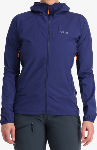 Xhaketë softshell për goca Rab Borealis, për hiking, masa S, blu Patriot
