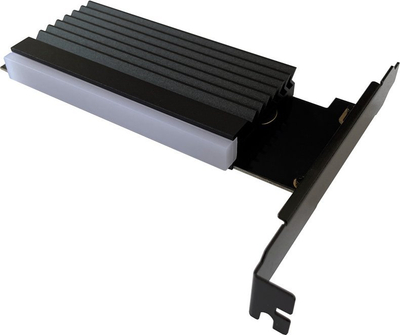 Adapter PCIe LC-Power LC-PCI-M2-NVME-ARGB, për SSD M.2 NVMe, ARGB, i zi