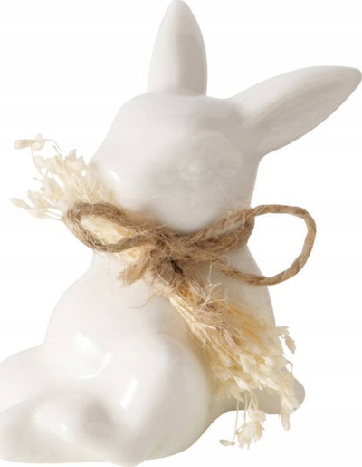 Figurinë dekoruese Boltze Home Easter Bunny, lepur porcelani i bardhë