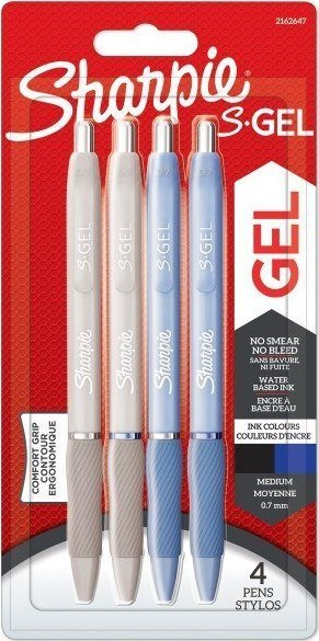 Set stilolapsa xhel Sharpie Pack of 4, 0.7mm, të zinj dhe blu