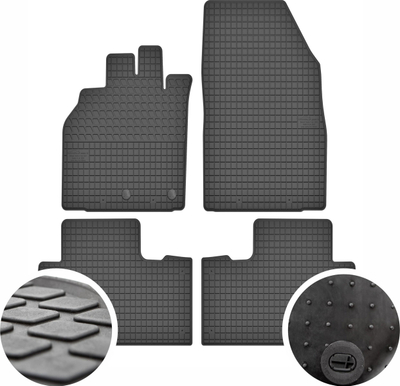 Tapeta gome për makinë Renault Scenic II, set 4 copë, ngjyrë e zezë