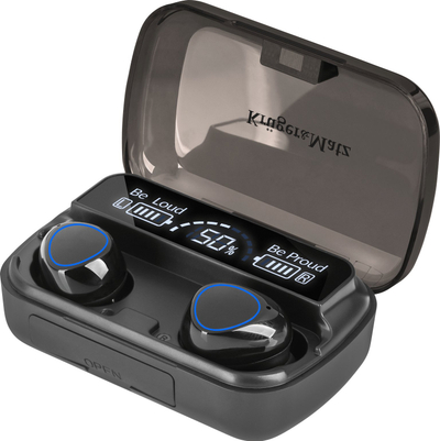 Kufje wireless in-ear Kruger&amp;Matz M10, Bluetooth 5.3, kuti karikimi me power bank, të zeza