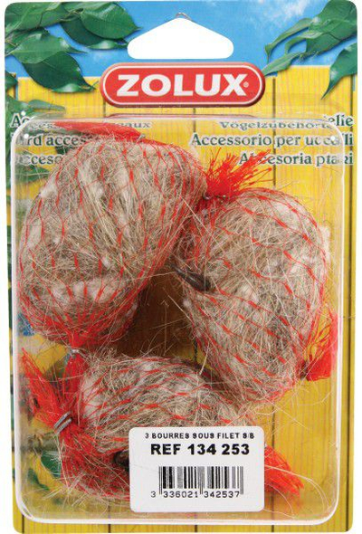 Material për fole zogjsh Zolux Stuffing Fillet, 3 copë, natyral