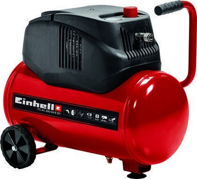 Kompresor ajri Einhell TC-AC 200/24/8 OF, 24L, 1200W, i kuq e zi