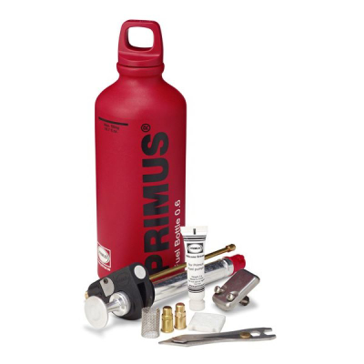 Сет конвертор за гориво Primus Gravity, шише 0.6L, пумпа ErgoPump, црвен