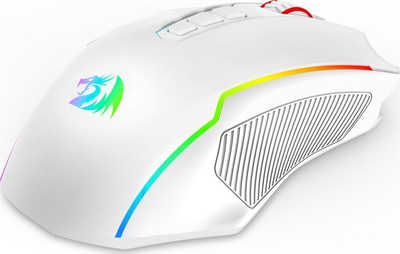 Mouse gaming Redragon M914W RGB NIX, me dhe pa kabllo, i bardh