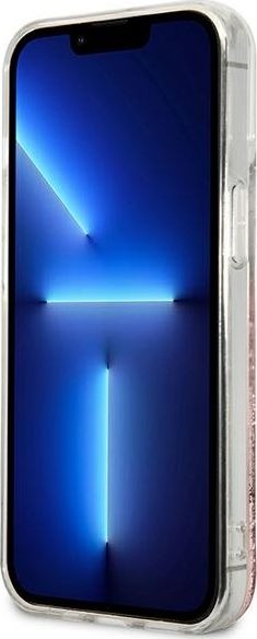 Mbulesë telefoni Karl Lagerfeld Glitter K-Peek A Boo për iPhone 13 Pro Max 6.7", transparente, rozë