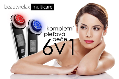 Pajisje galvanike për fytyrë BeautyRelax Multicare, 6 në 1, terapi LED, e bardhë