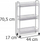 Karrocë zyre Zeller Office Cart, 71cm, 3 shporta, argjendi