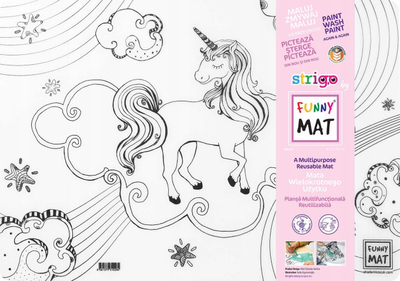 Tapet për ngjyrosje FunnyMat Unicorn, silikon, 48 x 33 cm, i bardhë