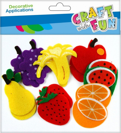 Set fruta dekoruese Craft with Fun CF FELT FRUIT, 12/288, 14 copë, me ngjyra