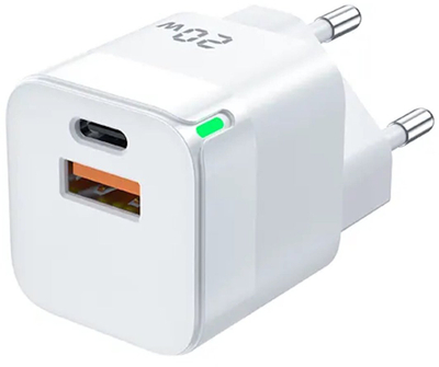 Adapter karikues Jellico C40 Mini PD, 20W, USB C dhe USB, i bardhë