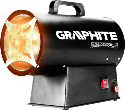 Ngrohës me gaz Graphite 58GE100, 15 kW, 18 V, i zi
