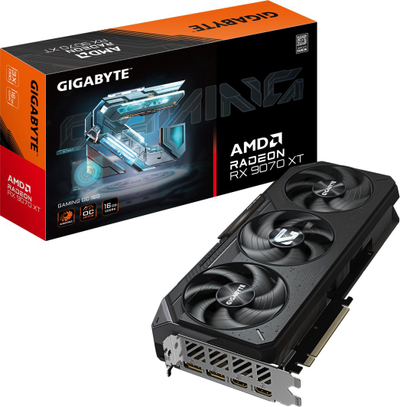 Kartë grafike Gigabyte Radeon RX 9070 XT Gaming OC, 16GB GDDR6, PCIe 4.0