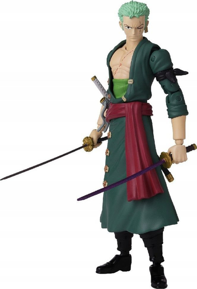 Figurë Anime Heroes One Piece Roronoa Zoro, 16.5cm, me nyje lëvizëse, jeshile
