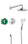 Set dushi mural Hansgrohe Chroma Select 27295000, kokë fikse dhe dush dore, krom