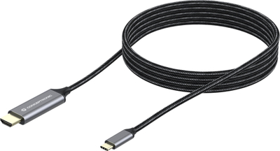 Kabllo USB Conceptronic ABBY10G, USB C në HDMI, 2m, e zezë argjend
