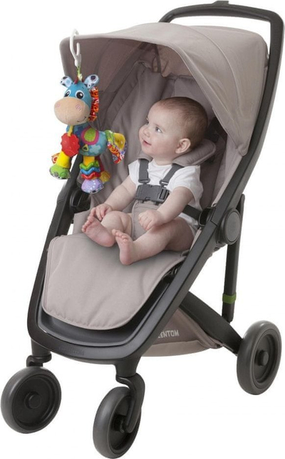 Lodër për udhëtim për bebe Playgro Clip Clop, shqisore, me kapëse, me shumë ngjyra