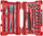 Set çelsash Milwaukee 48-22-9014, 1/4", 38 copa, i kuq