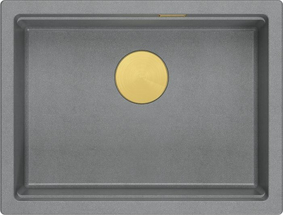 Lavaman kuzhine Quadron Logan 100, granit, 56x45cm, gri me detaje ari