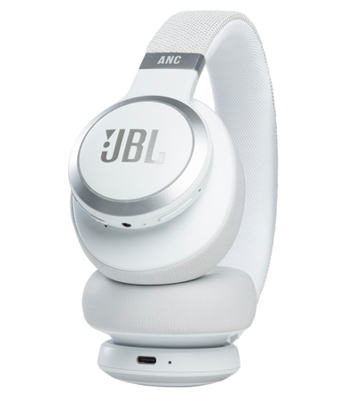 Kufje Bluetooth JBL Live 660 BT, 40mm, me ANC, të bardha